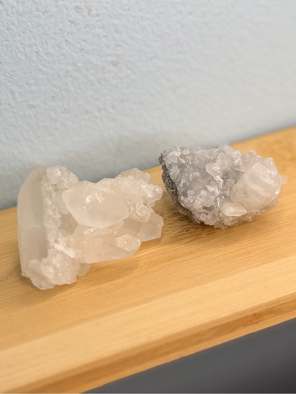 #483/484 2pc Clear Quartz Clusters with Druzy